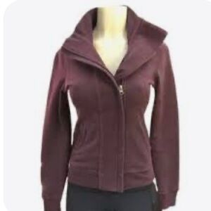 Lululemon Maroon Asymmetrical Zip Bomber Jacket